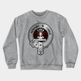 Clan Cameron Crest & Black Red Tartan Crewneck Sweatshirt